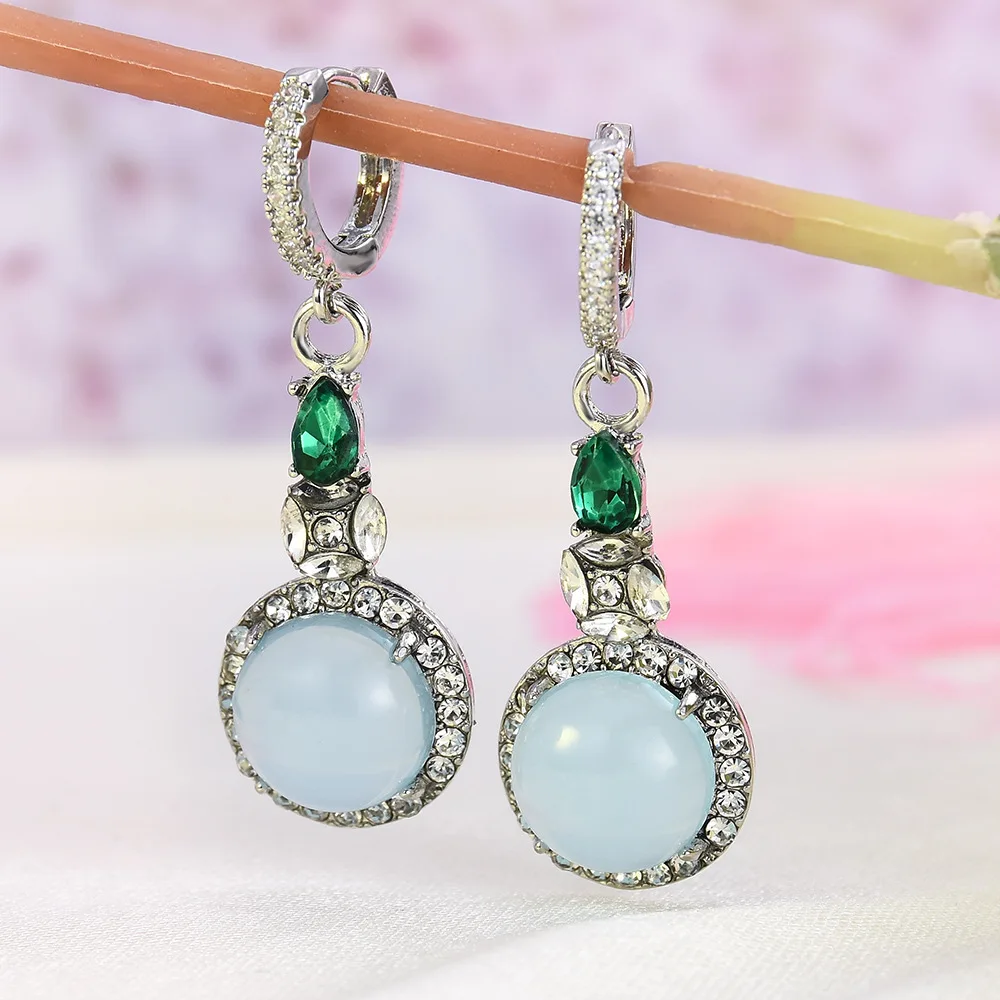 Женские винтажные серьги-капельки с натуральным камнем | Украшения и аксессуары