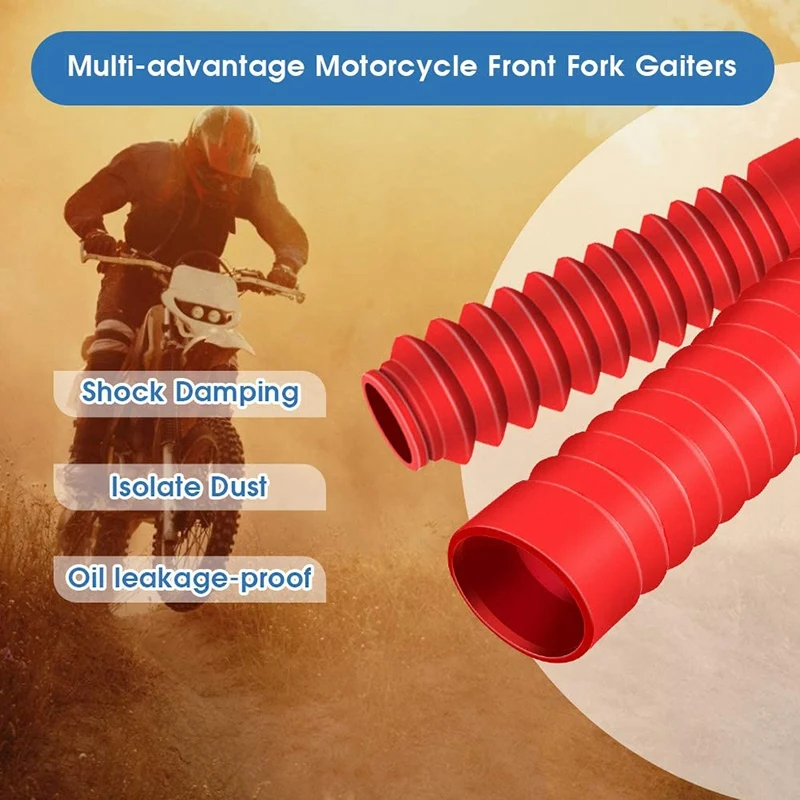 

Front Fork Cover, Rubber Motoycle Front Fork Cover Gaiters Gators Boots Shock Damping Dust Cover
