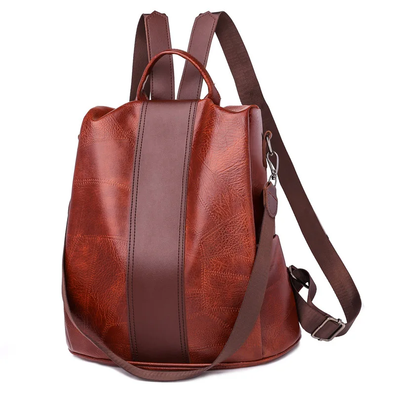 

Anti-theft Women's backpack European and American retro PU leather outdoor travel backpack Casual multi-purpose shoulder bag
