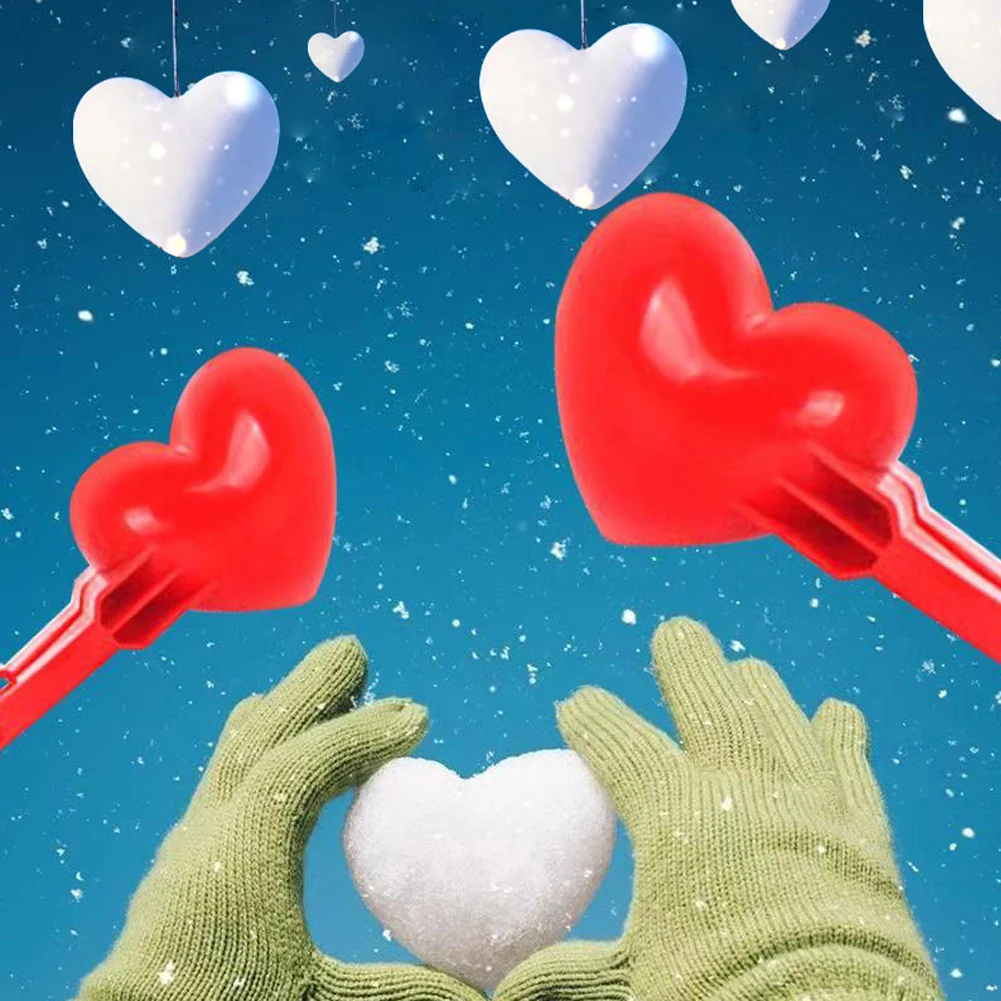 

Love Heart Snowball Maker Tool Winter Play Snow Toys for Kids Adults Outdoor Snow Ball Fights