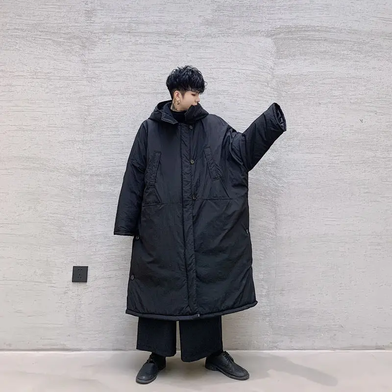 Парка Hybskr Мужская в стиле оверсайз утепленная парка на молнии с капюшоном