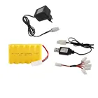 Никель-кадмиевая аккумуляторная батарея 7,2 в 700 мАч + зарядное устройство для радиоуправляемых игрушечных автомобилей, лодок, танков, поездов, робот-пистолет, Стандартный Аккумулятор AA 7,2 В, от 1 шт. до 2 шт.