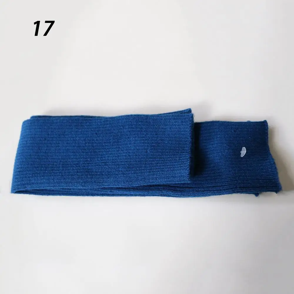 17-HaiZao Blue Sparsil, женские зимние кашемировые длинные перчатки, одноцветные вязаные мягкие гетры для рук, женские осенние перчатки без пальцев, перчатки длиной 60 см - Цвет: 17-HaiZao Blue