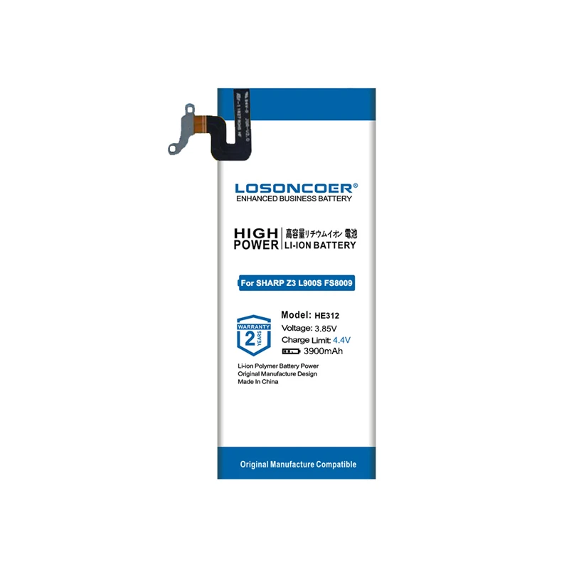 LOSONCOER HE312 HE309 Battery 3900mAh For SHARP Z3 L900S FS8009 Mobile Phone +Free tools | Мобильные телефоны и