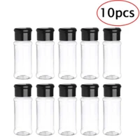 10 pcs spice jar plastic salt pepper seasoning jar kitchen storing container barbecue condiment bottles cruet with sifter lid