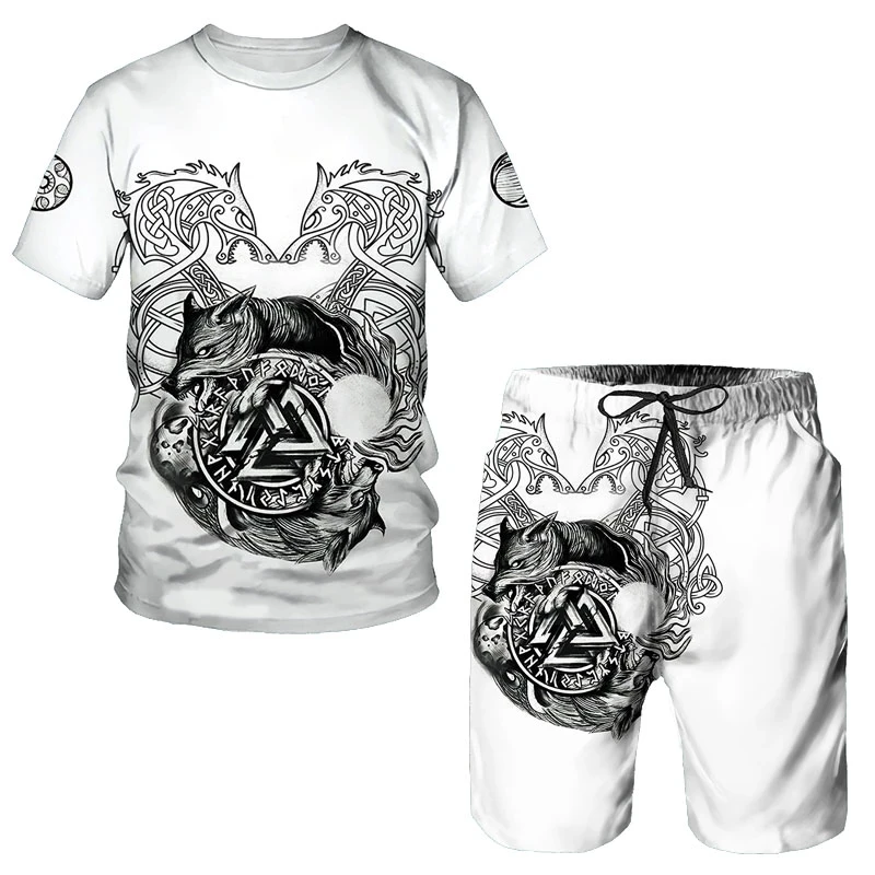 

The Hero Viking Summer 3D Printed Men's T-shirt Shorts Set Men's Sportswear Tracksuit O Neck Short Sleeve Men's Clothing Suit