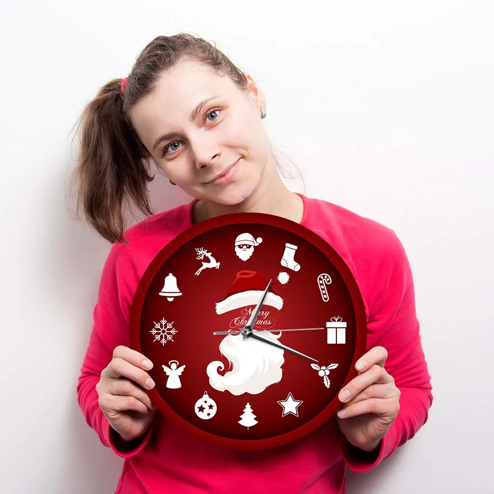 Счастливого Рождества Санта Клаус домашний декор настенные часы праздники