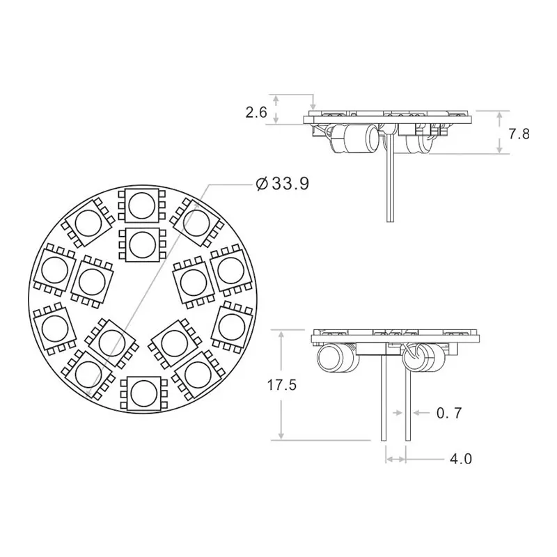Фото Светодиодная круглая плата G4 SMD 5050 15 светодиодов широкое напряжение Светодиодная круглая плата G4 SMD 5050 15 светодиодов широкое напряжение