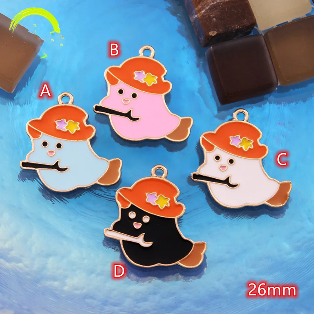 

Halloween Broom Charms 10pcs cute Orange Enamel Broom Halloween Charm Pendant for Jewelry making Earrings Findings