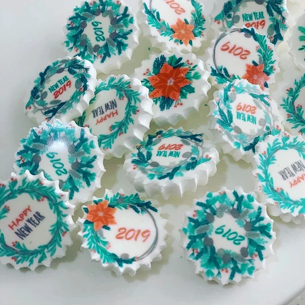 Индивидуальная Смешанная Рождественская сахарная штамп с Сантой переводная