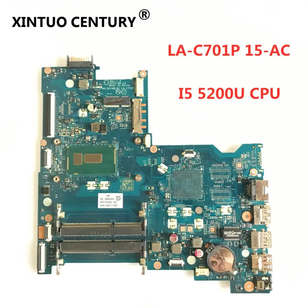 

LA-C701P для HP 15-AC 15T-AC 250 G4 материнская плата для ноутбука AHL50 / ABL52 CPU i5-5200U DDR3 100% протестированная работа 815244-501