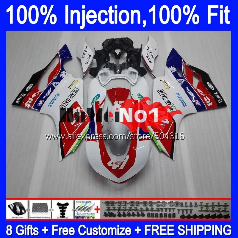 

Инъекция для DUCATI Panigale 899 1199 S 1199R 120MC.13 899S 12 13 14 15 16 1199 S 2012 2013 2014 2015 2016 Белый Красный горячий обтекатель