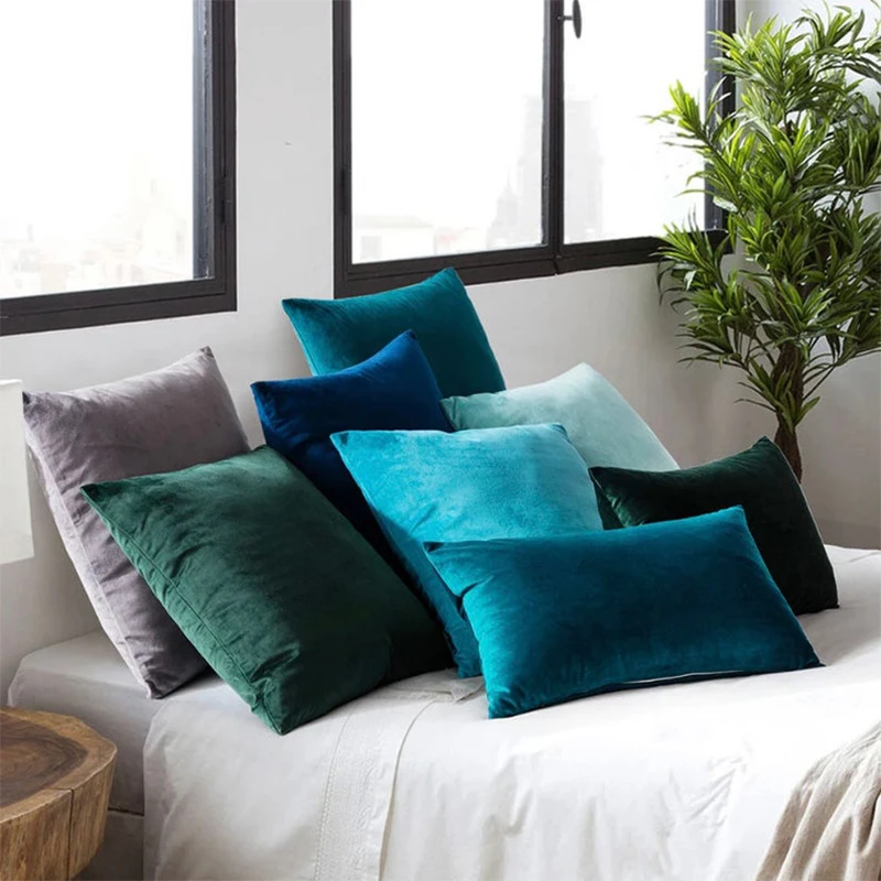 

Super Soft Cushion Cover Velvet Pillow Cover For Sofa Living Room Housse De Coussin 45*45 Decorative Pillows Nordic Home Decor