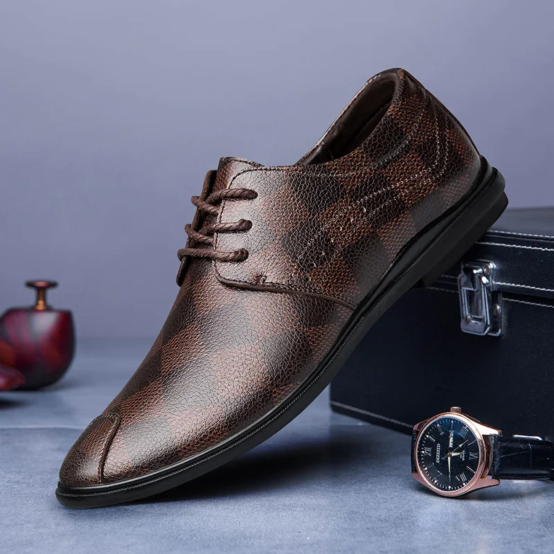 Новая мужская обувь Повседневные Роскошные оксфорды из натуральной кожи ручной