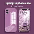 Чехол для iPhone 11 12 Pro Max Mini XR XS Max X 8 7 6 6s Plus SE 2 2020, противоударный чехол из закаленного стекла с жидкостью
