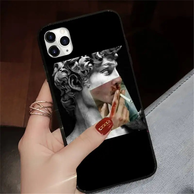 

Vintage Plaster Statue David aesthetic Art Phone Cases for iPhone 11 12 pro XS MAX 8 7 6 6S Plus X 5S SE 2020 XR