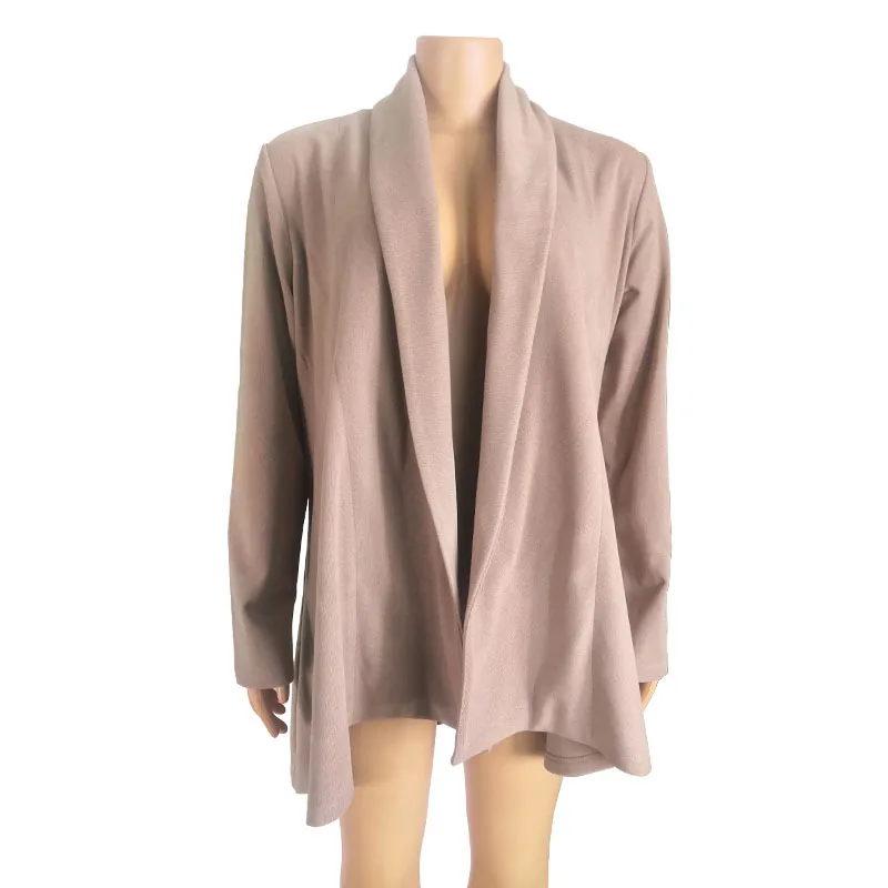 

Зимняя Новинка 2020, модная свободная вязаная куртка, однотонный шерстяной кардиган с лацканами спереди и сзади, повседневный городской свит...