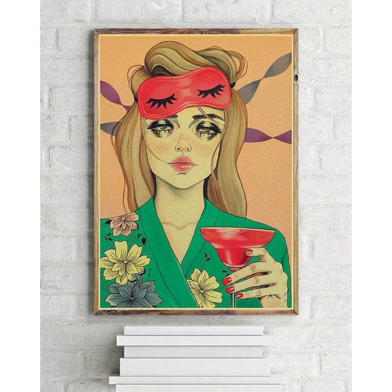 Винтаж плакат аниме сексуальные девушки художественные изделия для стен печать