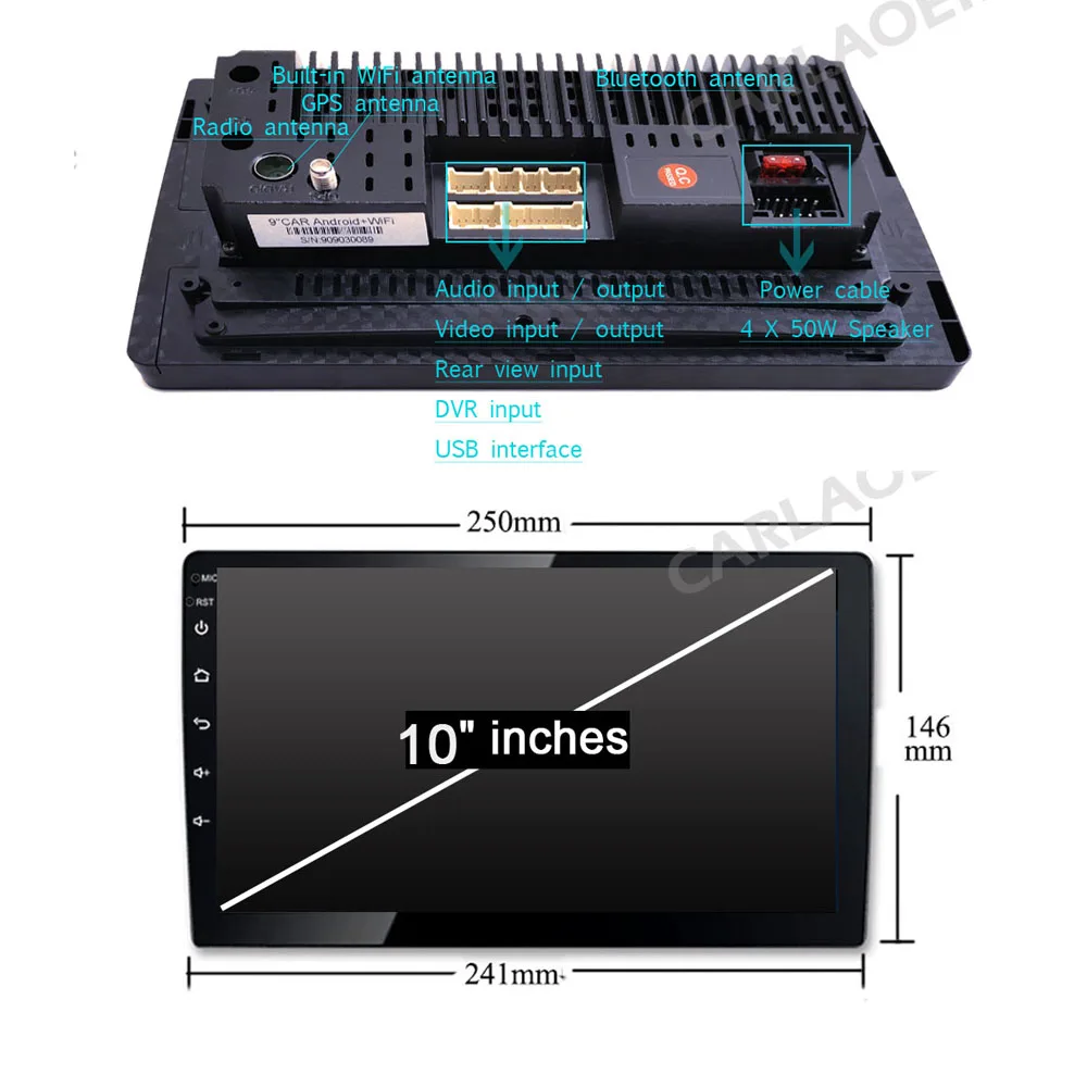 Автомагнитола 2 Din на Android 10 9/10 дюйма универсальный автомобильный мультимедийный