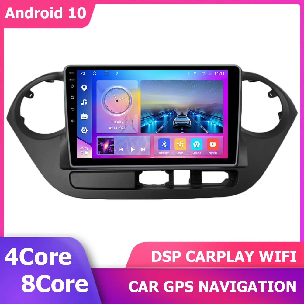

9 ''DSP Carplay GPS плеер для HYUNDAI i10 2014-2020 стерео Android 2 Din навигация СБ Navi мультимедиа 8 ядер 6 + 128 ГБ 1280*720