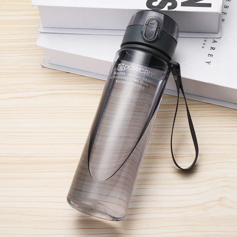 Transparent gray Спортивные бутылки для воды дорожная бутылка для воды Минималистичная шейкер бутылки 400 мл/500 мл пластиковая Удобная походная бутылка - Цвет: Transparent gray