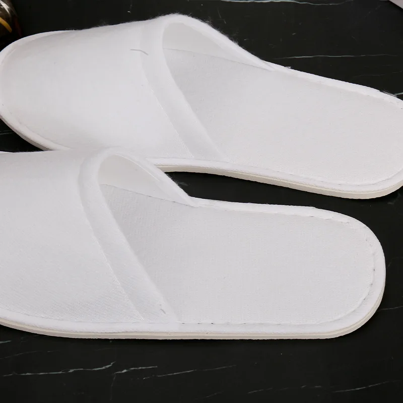10 пар одноразовых тапочек для волос в отеле Eva белые флисовые шлепанцы