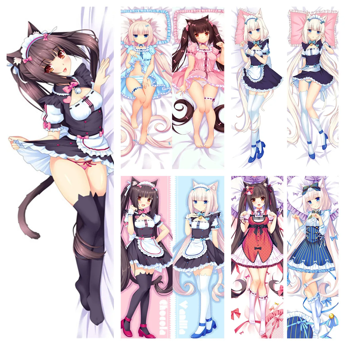 Аниме Dakimakura NEKOPARA шоколадная Ванильная обнимающая наволочка для тела косплея