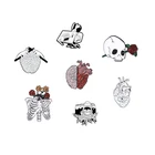 Креативный значок мозга и сердца, медицинский минималистический значок для глаз, пуговицы, розовый цветок, скелет, ювелирные изделия, булавка для лацкана в подарок