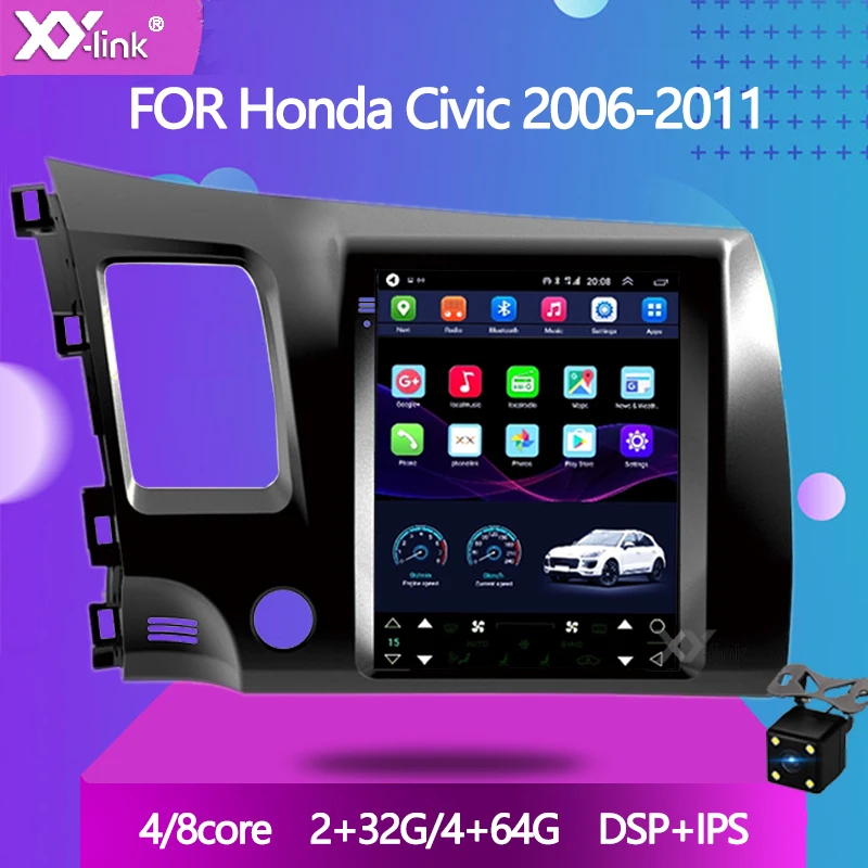 Автомобильный мультимедийный dvd плеер экран 9 7 дюйма в стиле tesla Android 10 0 для Honda Civic