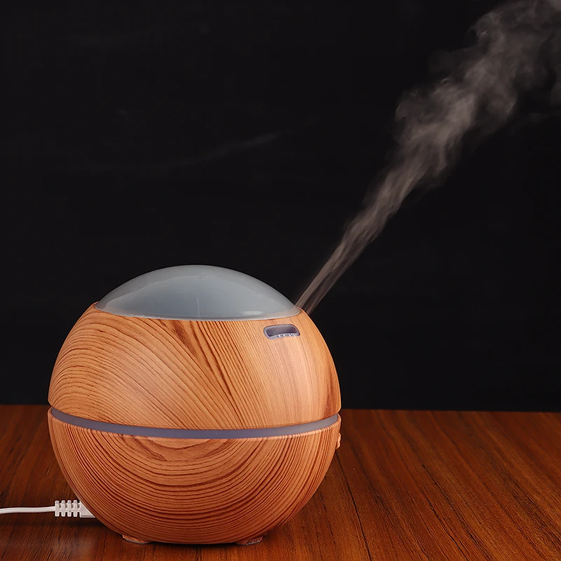 

For Car Office Home Bedroom 1pc Wood Grain Portable Ultrasonic Aromatherapy Humidifier Mute Colorful LED Essential Oil Diffuser
