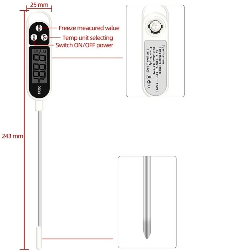 

2021 Creative Food Thermometer Thermometer Kitchen Tool Digital Pen Probe Roast Baby Milk Thermometer Cooking Thermometer
