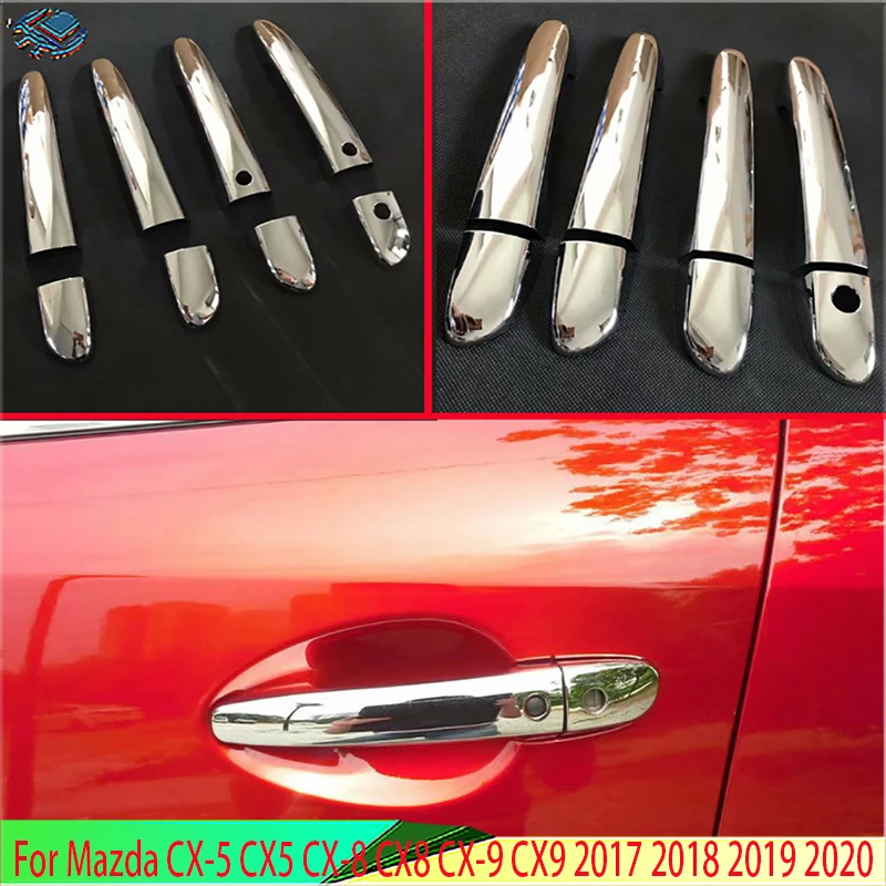 Embellecedor de manija de puerta cromado ABS para Mazda, accesorios de coche para Mazda CX-5, CX5, CX-8, CX8, CX-9, CX9, 2017, 2018, 2019, 2020