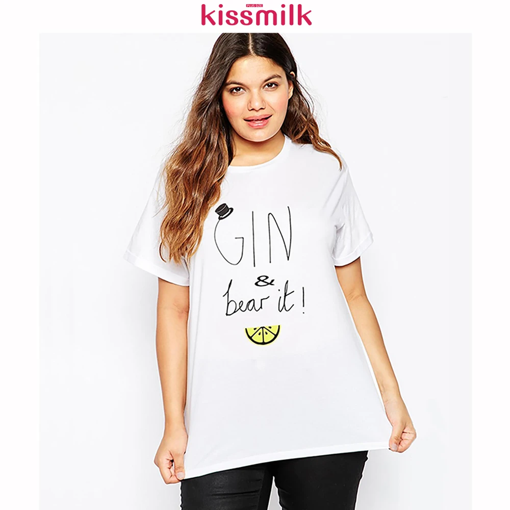Kissmilk 2020 Женская Повседневная футболка большого размера с буквенным принтом