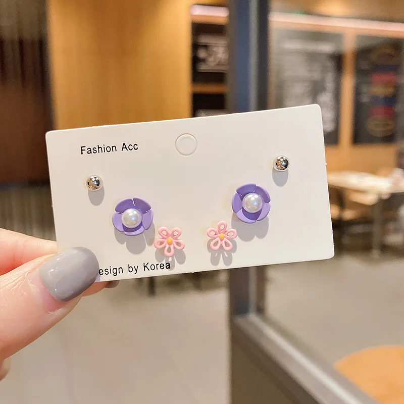 Модные женские Геометрические ювелирные изделия в виде цветов стиле корейские