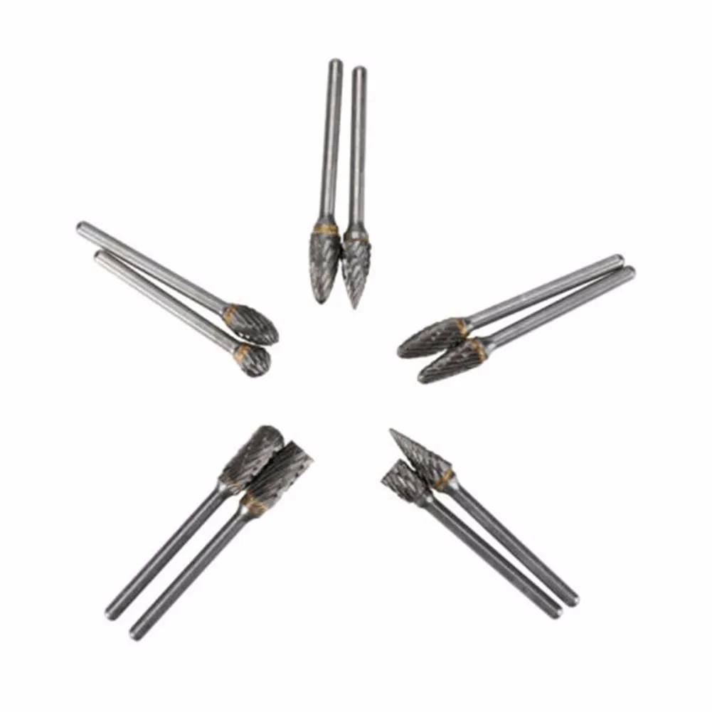

10pcs Carving Bit Tungsten Burr Bit Carving Bit Drill Grinder For Rotary Tool