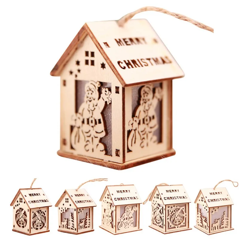 Рождественский подвесной светильник деревянный дом Рождественская елка