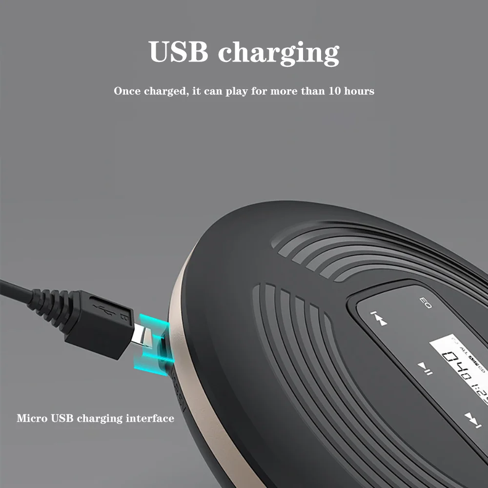 CD903 портативный CD плеер лоток тип вставить музыкальный с подсветкой ЖК-дисплей