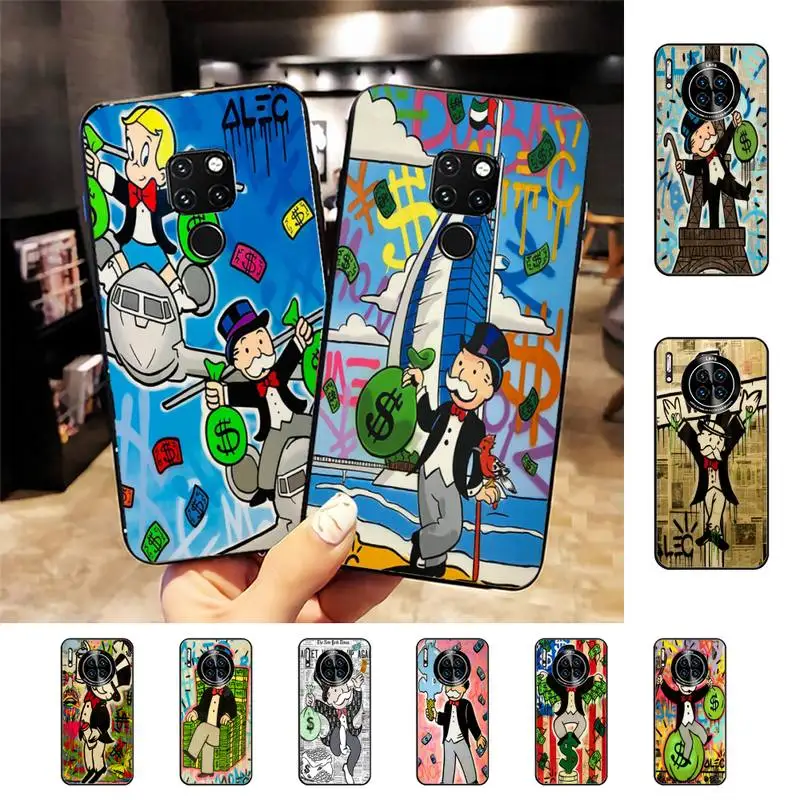 

Dollar Alec Monopoly Phone Case For Huawei Nova 3I 3E mate20lite 20Pro 10lite Luxury funda case