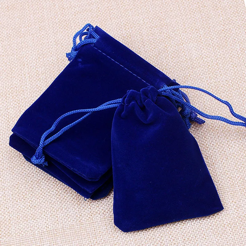 50 шт./лот простые темно синие хлопковые Сумки на шнурке упаковка для ювелирных