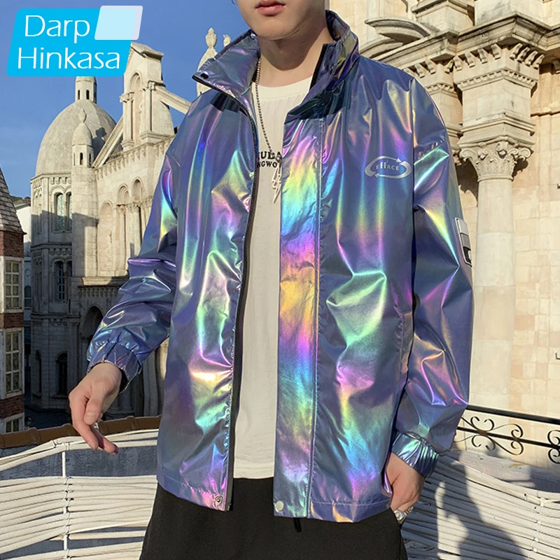 DARPHINKASA 2020 Новый Для мужчин куртка уличная в стиле хип хоп красочные пальто