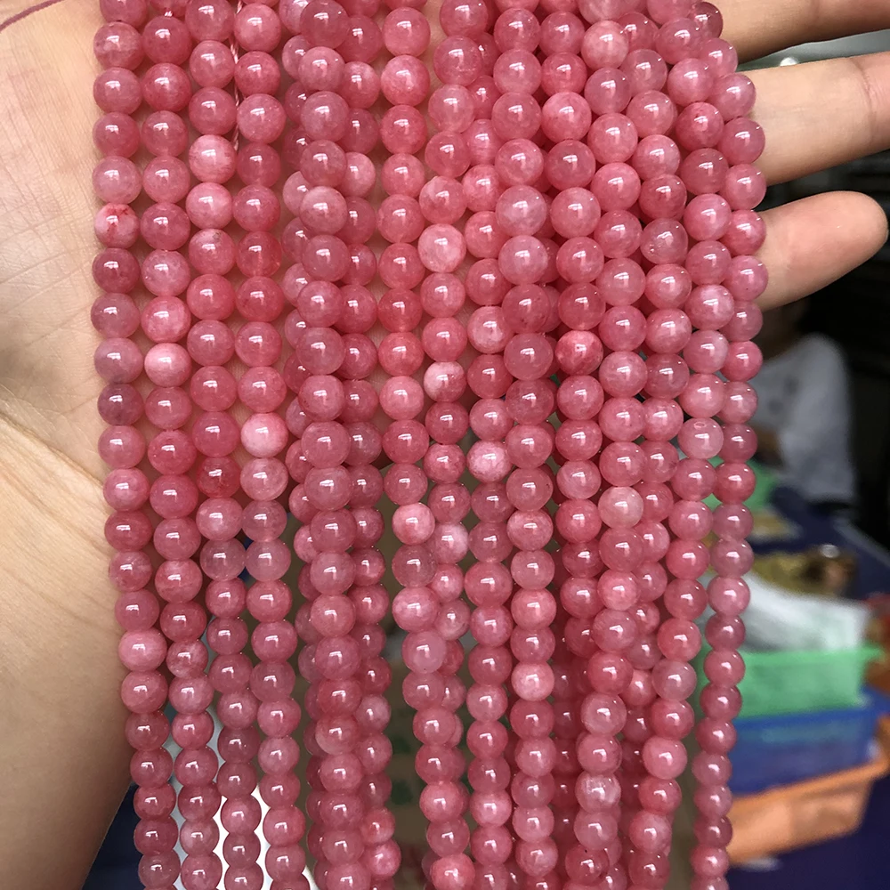 Бусины Из розового ангелита с натуральным камнем круглые бусины-разделители для