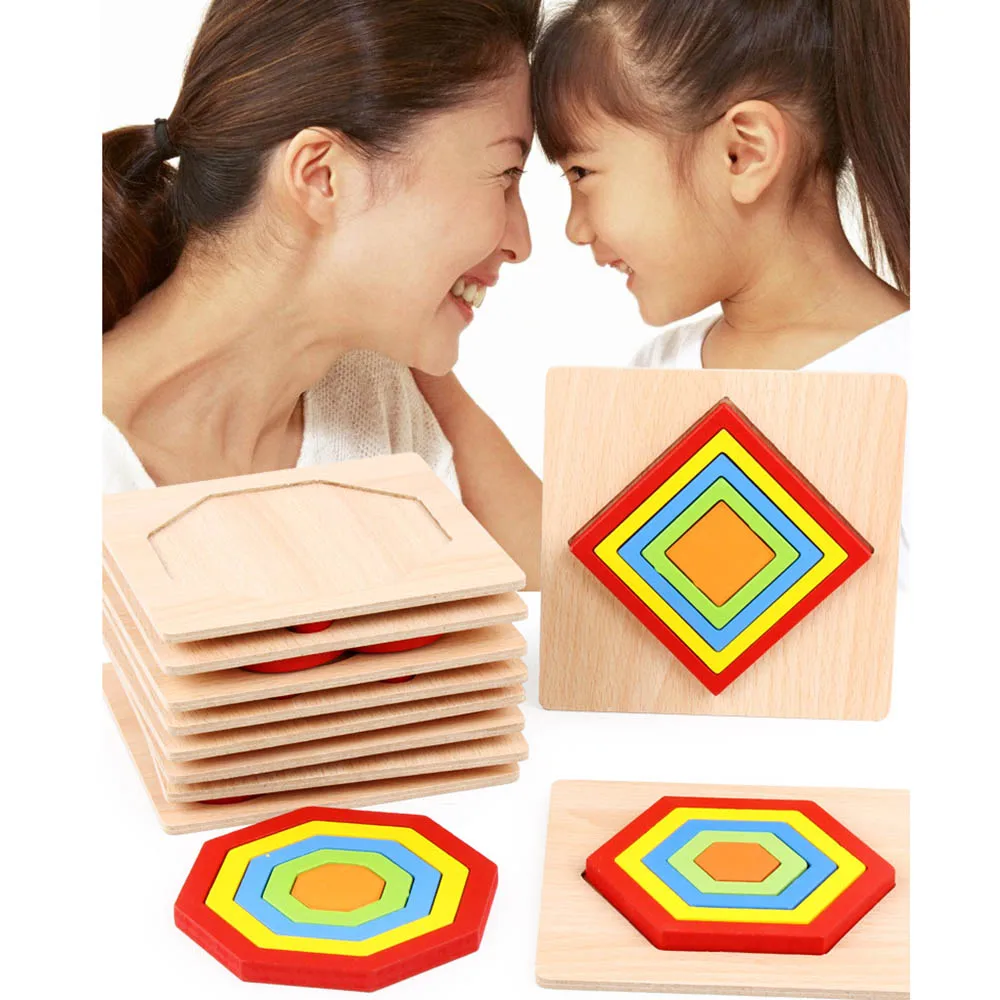 Baby Toys Montessori wooden Puzzle/Hand Grab Board Set Educational Wooden Toy Geometric Shape Puzzle Child Gift | Игрушки и хобби