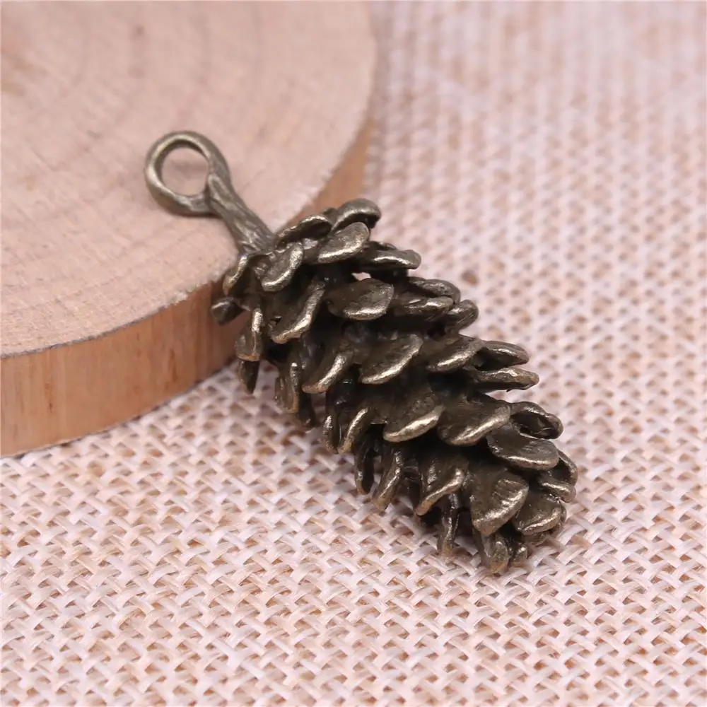 

Big 3D Pine Cones Charms For Jewelry Making Findings Handmade DIY Craft 2pcs Antique Bronze Color 40x15mm