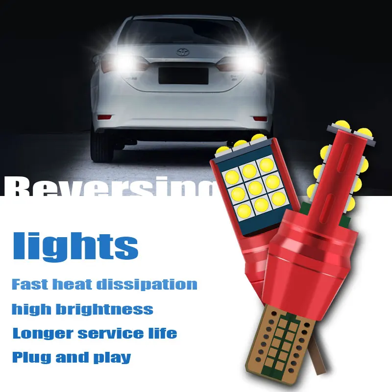 2X LED Car Reverse Lights Rear Light 12V T15 Type Tail Bulb Lamp Daytime Running Signal Glowing Working | Автомобили и мотоциклы