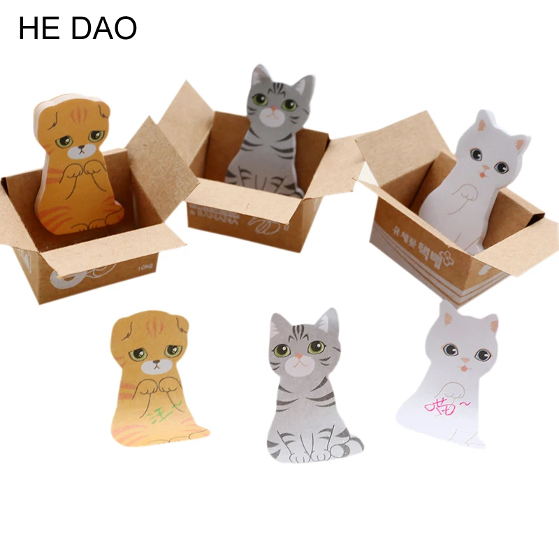 3D Kawaii Cat Dog Box милые наклейки из мультфильмов корейские Канцтовары клейкие заметки - Фото №1