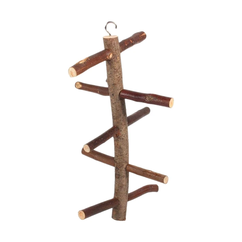 

Bird Perch Natural Wood Bark Rotating Ladder Parrot Cage Stand Toy For Budgies Parakeet Cockatiel Cockatoo Conure Lovebird