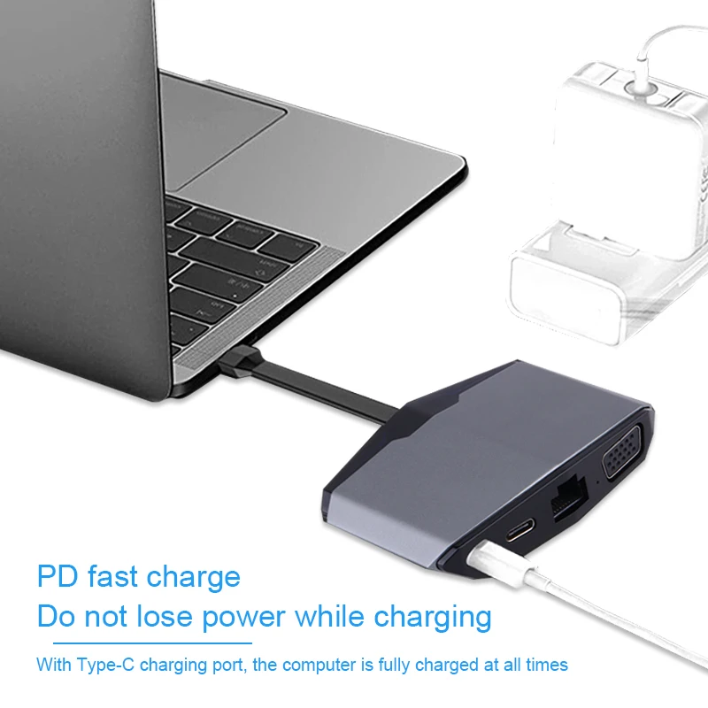 BKSCY Type c разветвитель для мультипорта USB 3 0 Vga адаптер док станция MacBook Pro аксессуары