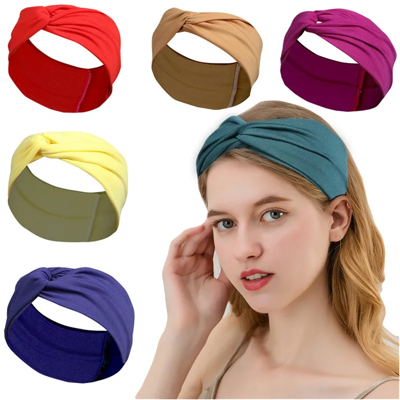 

Women Solid Fashion Headbands Turban Hairband Head Band Headwrap Sport Yoga Sweatband Hair Ornaments Accessories Headwear