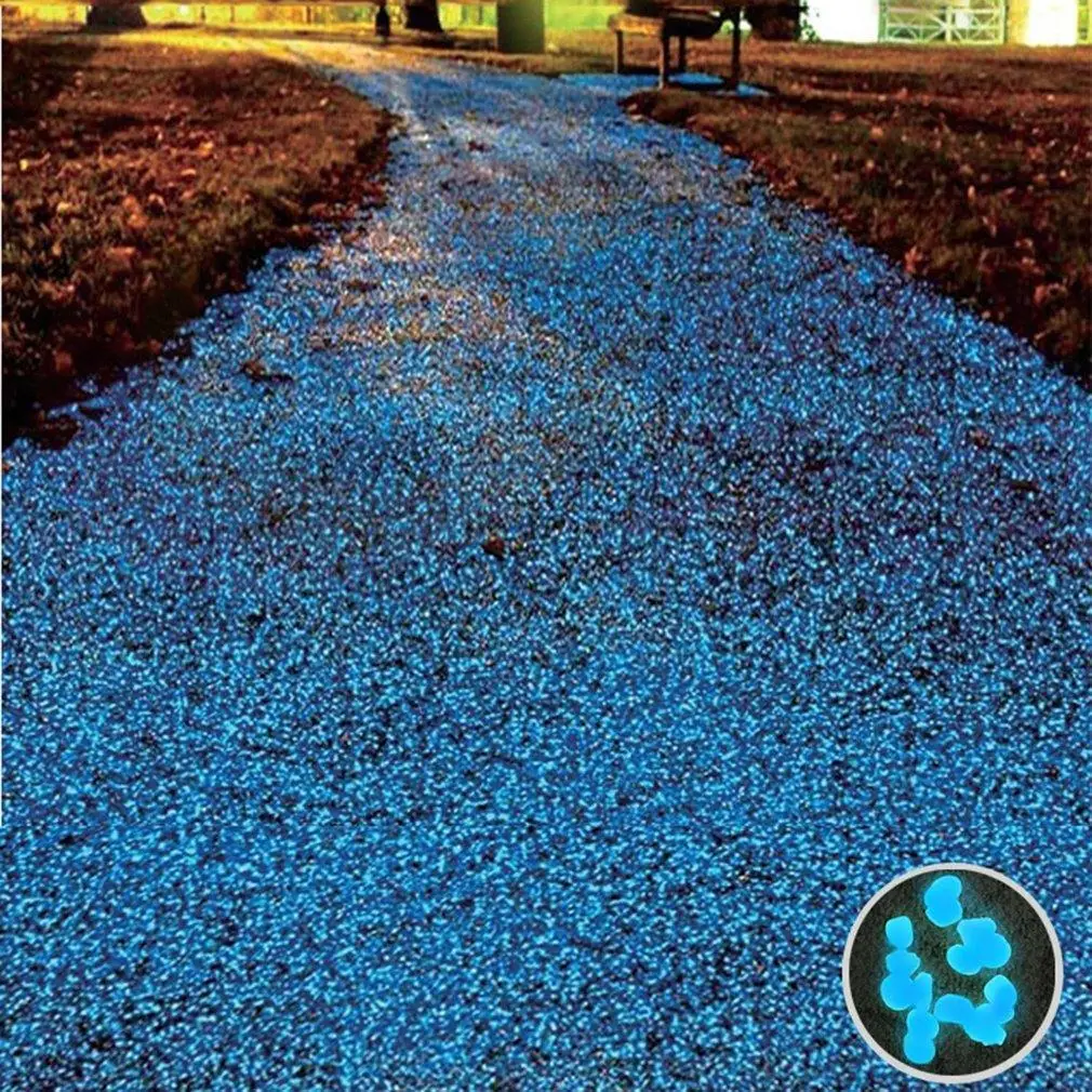 100 шт./упак. светящиеся гальки камень аквариумный сад украшение светится в