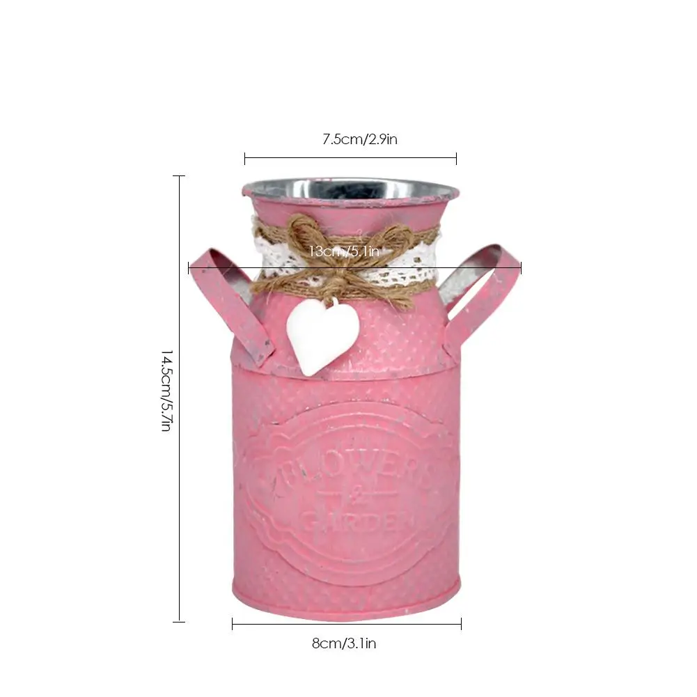 

Simple Innovative Cylindrical Flowerpot Living Room Personalized Flower Planter Pastoral Ornament Iron Craft Home Decoration